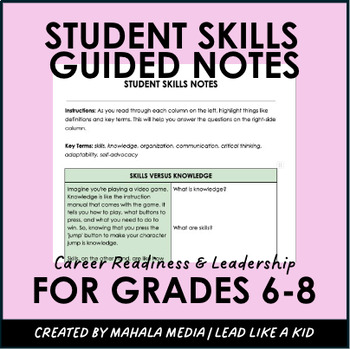 Preview of Guided Notes: Student Skills