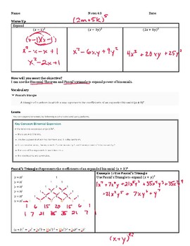 Preview of Guided Notes Teacher Guide - Lesson 4.5