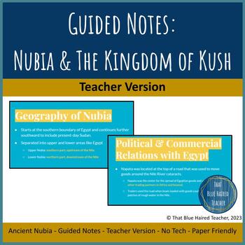 Preview of Guided Notes (Teacher Version): Nubia & The Kingdom of Kush