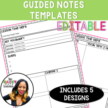 Preview of Guided Notes Templates for Middle and High School