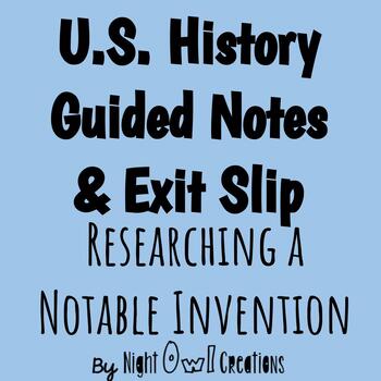 Preview of 5th Grade Social Studies - Guided Notes - Researching a Notable Invention