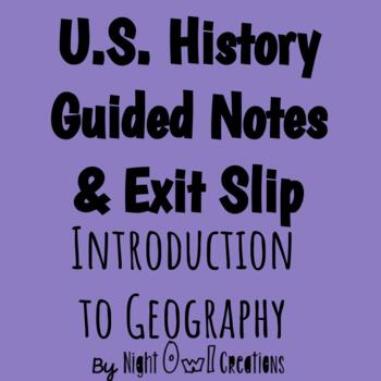 Preview of 5th Grade Social Studies - Guided Notes - Introduction to Geography