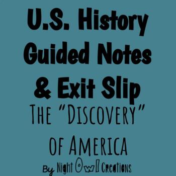 Preview of 5th Grade Social Studies - Guided Notes - Discovery of America