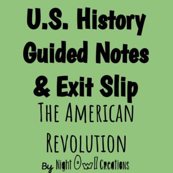 Preview of 5th Grade Social Studies - Guided Notes - The American Revolution