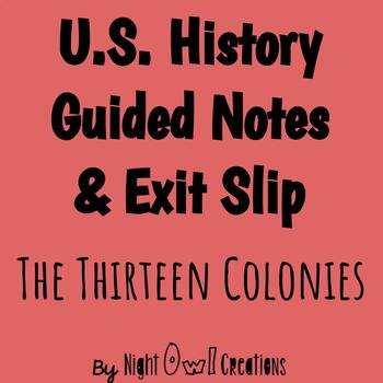 Preview of 5th Grade Social Studies - Guided Notes - The Thirteen Colonies