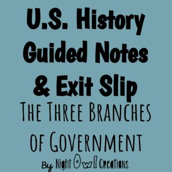 Preview of 5th Grade Social Studies - Guided Notes - The Three Branches of Government