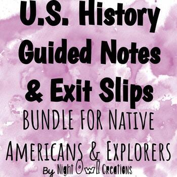 Preview of 5th Grade Social Studies - Guided Notes BUNDLE for Native Americans & Explorers