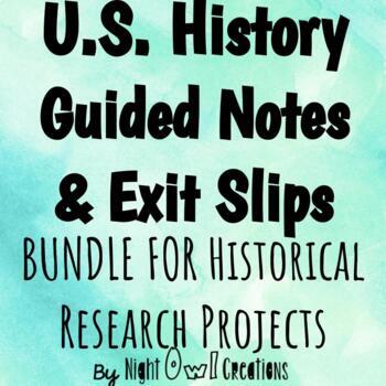 Preview of 5th Grade Social Studies - Guided Notes BUNDLE for Historical Research Projects