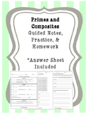 Math Guided Notes and Practice - Primes and Composites (Co