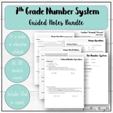 Guided Notes for 7th Grade Number System Unit