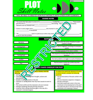 Preview of Guided Notes that go along with the StudySync 7th Grade PLOT lesson.