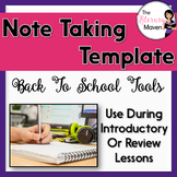 Note Taking Template for Terms, Definitions, Examples (FREE)