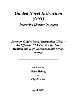 Preview of Guided Novel Instruction - GNI - Improving Literacy Outcomes