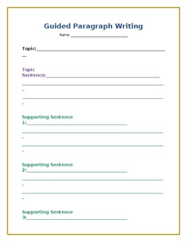 Guided Paragraph Writing Form by Adapted Academics by Jess | TPT