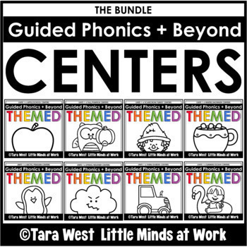 Preview of Guided Phonics + Beyond Science of Reading SOR Decodable Thematic Centers BUNDLE