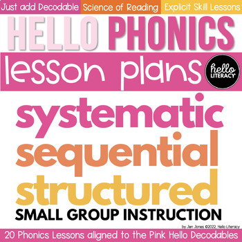 Preview of Hello Phonics Pink Lessons 1-20 . Science of Reading