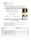 Guided Questions for Introduction to Oxidation Reduction (