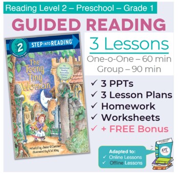 Preview of Guided Reading! 3 Full Lessons (180 min)! Step Into Reading 2 - Teeny Tiny Woman