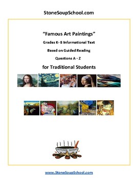 Preview of Guided Reading A- Z: Famous Art Paintings For Traditional Students