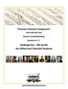 Preview of GR Levels A- Z: Famous Classical Composers for Gifted Students