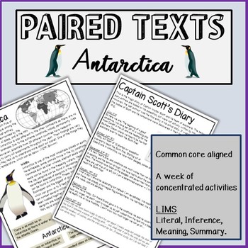 Preview of Guided Reading - ANTARCTICA. Paired texts.