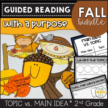 Preview of Reading Comprehension Activities Fall Bundle Main Idea vs Topic