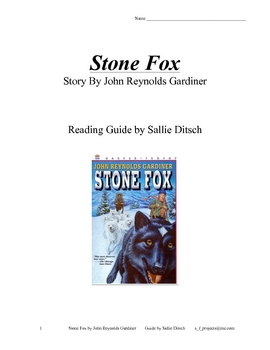 Preview of Guided Reading Activities for Stone Fox