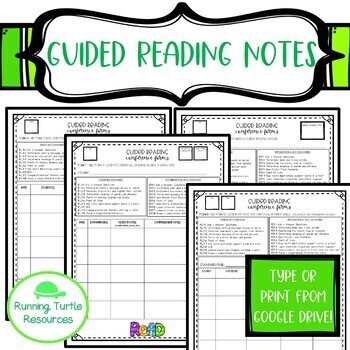 Preview of Guided Reading Anecdotal Notes 3rd Grade Editable from Google Drive