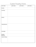 Guided Reading Anecdotal Notes Template