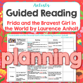 Preview of Guided Reading Planning for Frida Kahlo and the Bravest Girl by Laurence Anholt