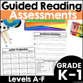 Preview of Guided Reading Assessment and Tracking Tools - Levels A-F for Kinder and 1st