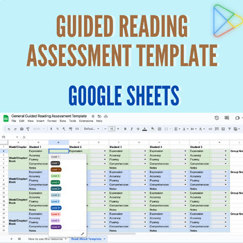 Preview of Guided Reading Assessment Template | Google Sheets