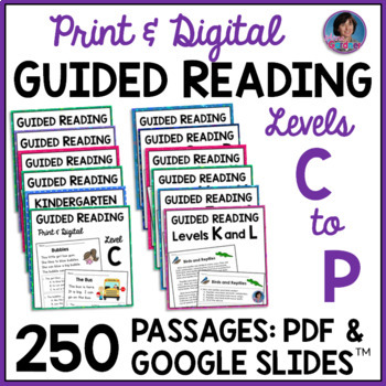 Preview of Guided Reading Comprehension Passages and Questions with Digital Google Slides