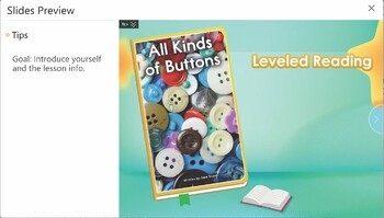 Preview of Guided Reading Beginner GR1-L0-U1-LC1-39 All Kinds of Buttons