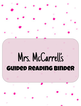 Preview of Guided Reading Binder Cover EDITABLE