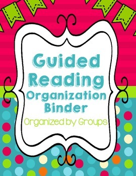 Preview of Guided Reading Binder - Dots on Turquoise Theme