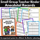 Guided Reading Binder Notes and Anecdotal Records Notebook