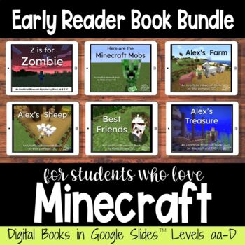 Preview of Guided Reading Book Bundle for Emergent Readers Minecraft Reading Levels aa-D