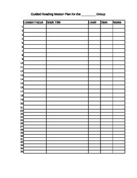 Preview of Guided Reading Book Log and Focus