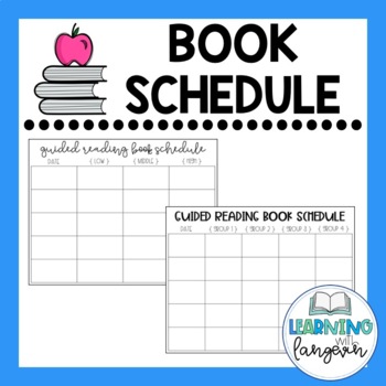 Preview of Guided Reading Book Schedule Template