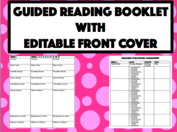 Preview of Guided Reading Booklet with Log, Assessments, Term Dividers, EDITABLE cover