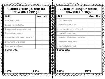 Guided Reading Checklist Freebie by Ferrell in First | TpT