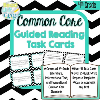 Preview of Guided Reading Common Core Task Cards {4th Grade}