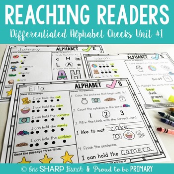 Preview of Guided Reading Comprehension Alphabet Checks - Science of Reading
