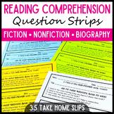 Guided Reading Comprehension Take Home Questions for Guide