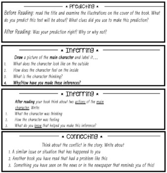 Guided Reading Comprehension Strategy Activities