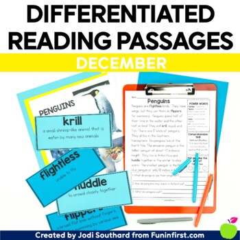 Preview of 1st Grade Reading Comprehension Passages for December | Differentiated