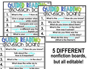 Guided Reading Discussion Boards by Miss West Best | TPT