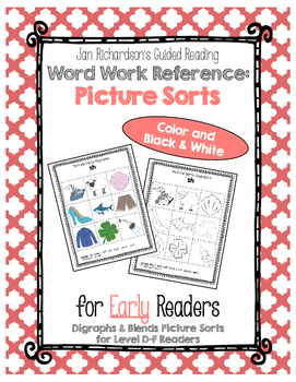 Preview of Guided Reading Early Word Work: Picture Sort Cards for Digraphs and Blends