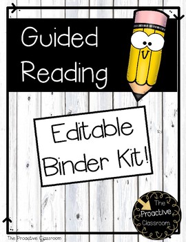 Preview of Guided Reading Editable Binder Kit